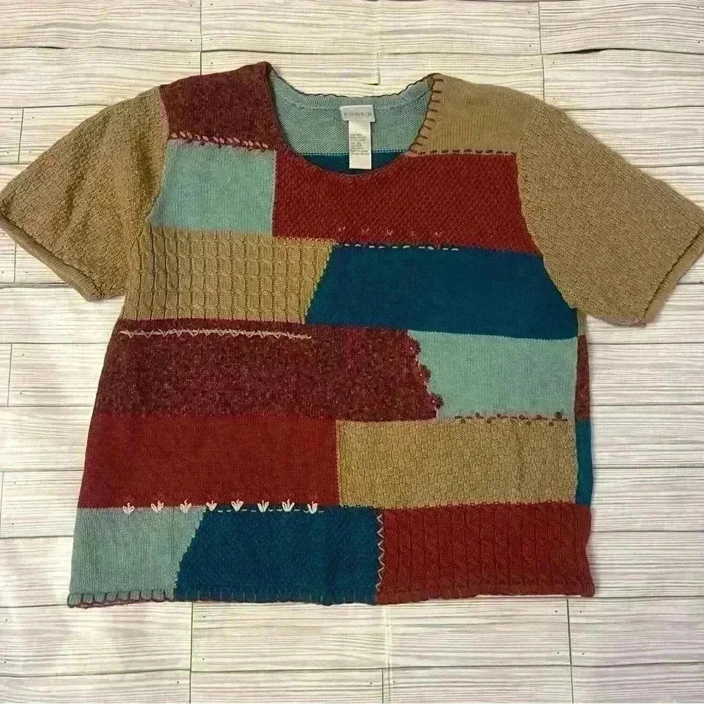 Vintage 🍂Fall🍂 Koret Knit Colorblock Top